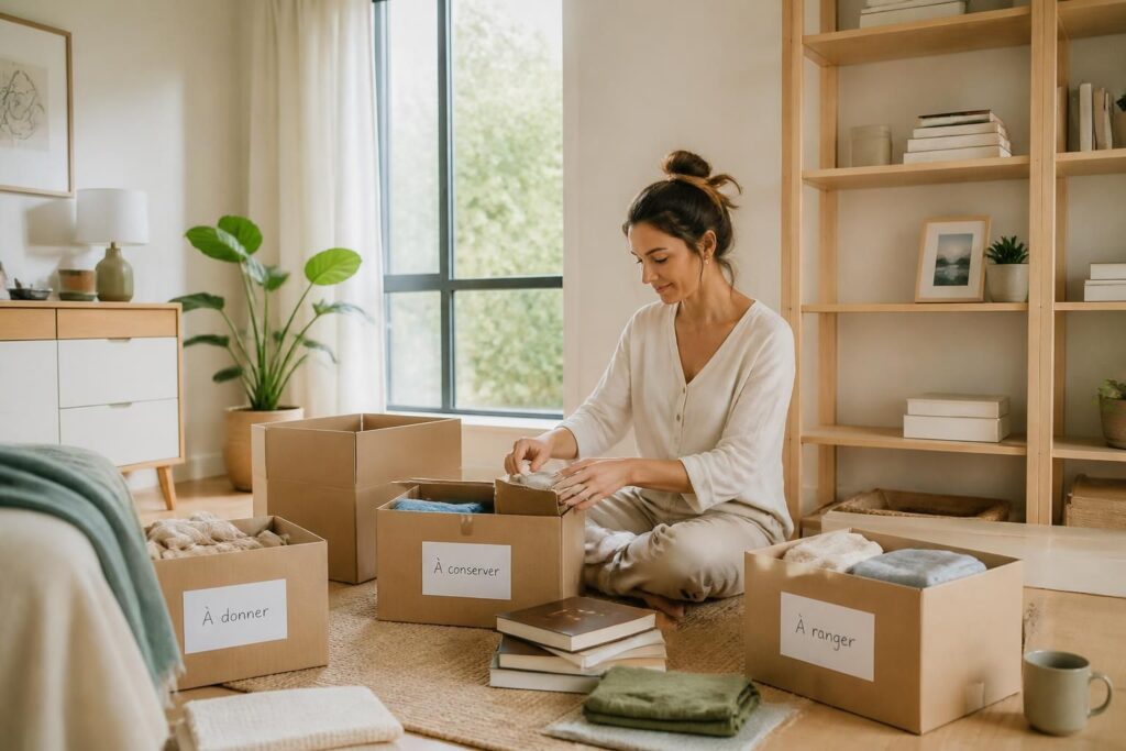 apprenez à désencombrer une pièce en un week-end grâce à une méthode douce, efficace et respectueuse de votre environnement et de votre bien-être.