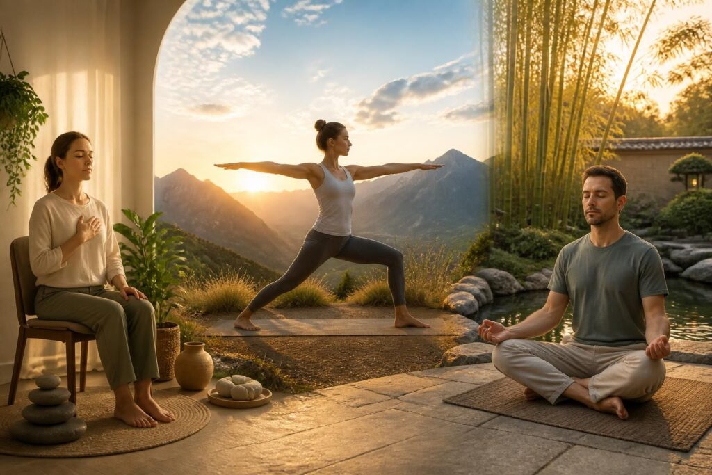 découvrez les différences entre sophrologie, yoga et méditation, et comment choisir la pratique qui correspond le mieux à vos besoins pour améliorer votre bien-être.