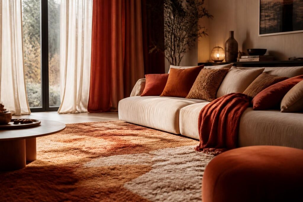 Tapis, rideaux, textiles : habiller une pièce pour la rendre chaleureuse