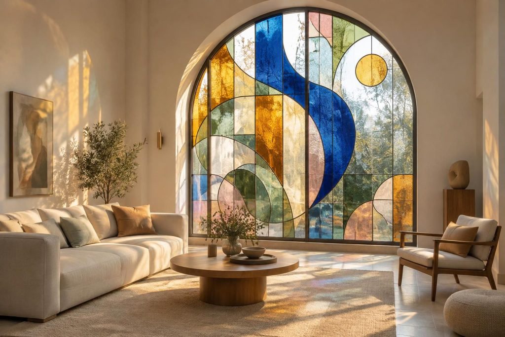 Vitrail contemporain création : quand l&rsquo;art moderne illumine vos intérieurs